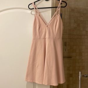 Boutique 1861 Light Pink Skater Dress with Crossed Strap Neckline